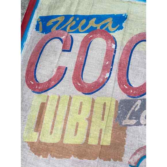 Chanel 17C Coco Cuba CC Pink Graffiti Cotton Bandana Handkerchief Scarf Wrap - Picture 2 of 10